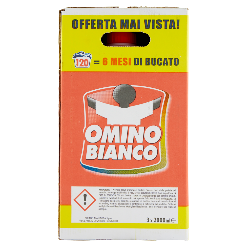 Omino Bianco Detersivo Lavatrice Liquido Con Essenza Cuore Di