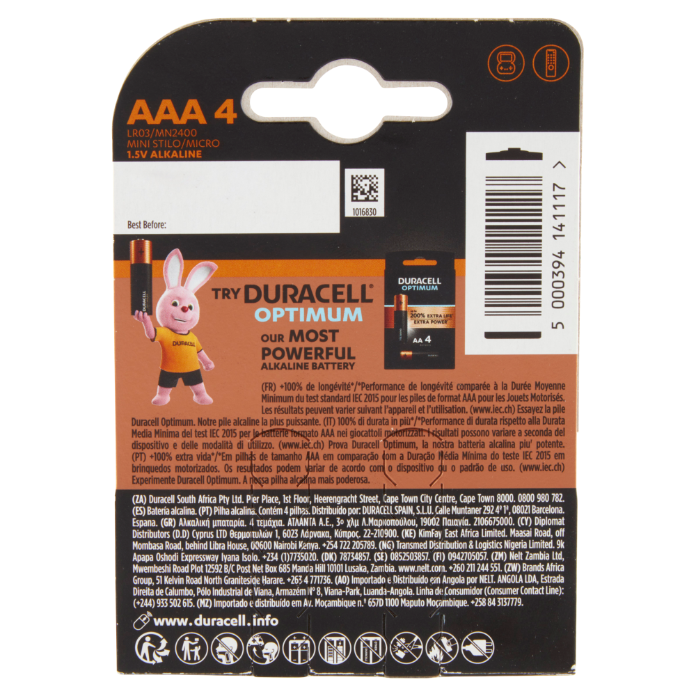 Duracell Plus AAA Batterie Ministilo Alcaline 1 5V LR03 MN2400