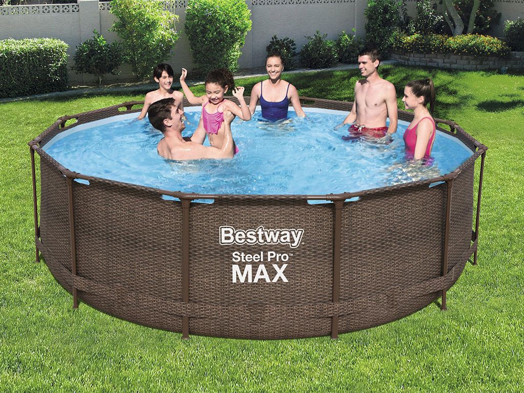 Bestway Steel Pro Piscina Rotonda MAX 366 X 100 Cm In Rattan Carrefour