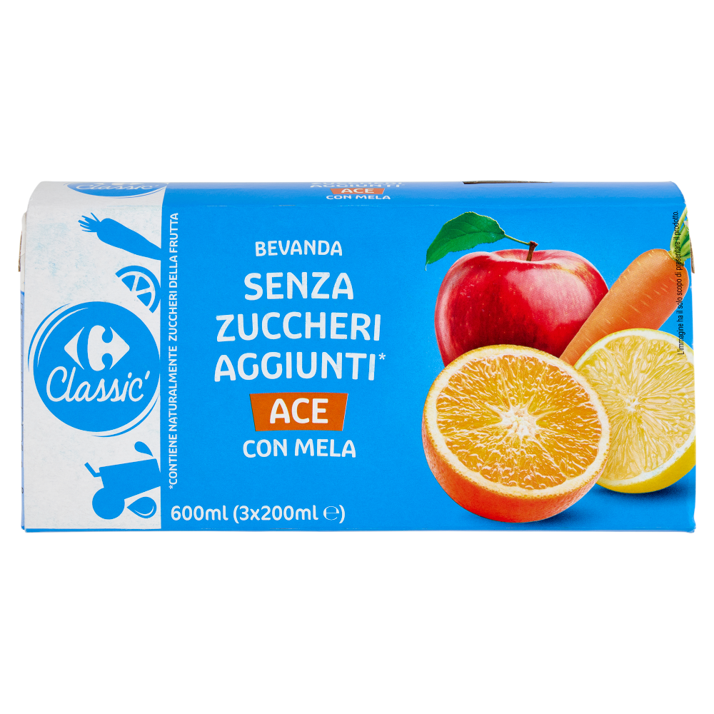 Carrefour Classic Bevanda Senza Zuccheri Aggiunti Ace Con Mela X