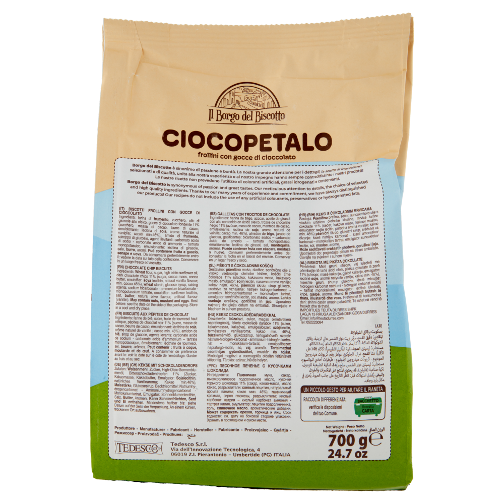 Il Borgo Del Biscotto Gocciotti Frollini Con Gocce Di Cioccolato 700 G