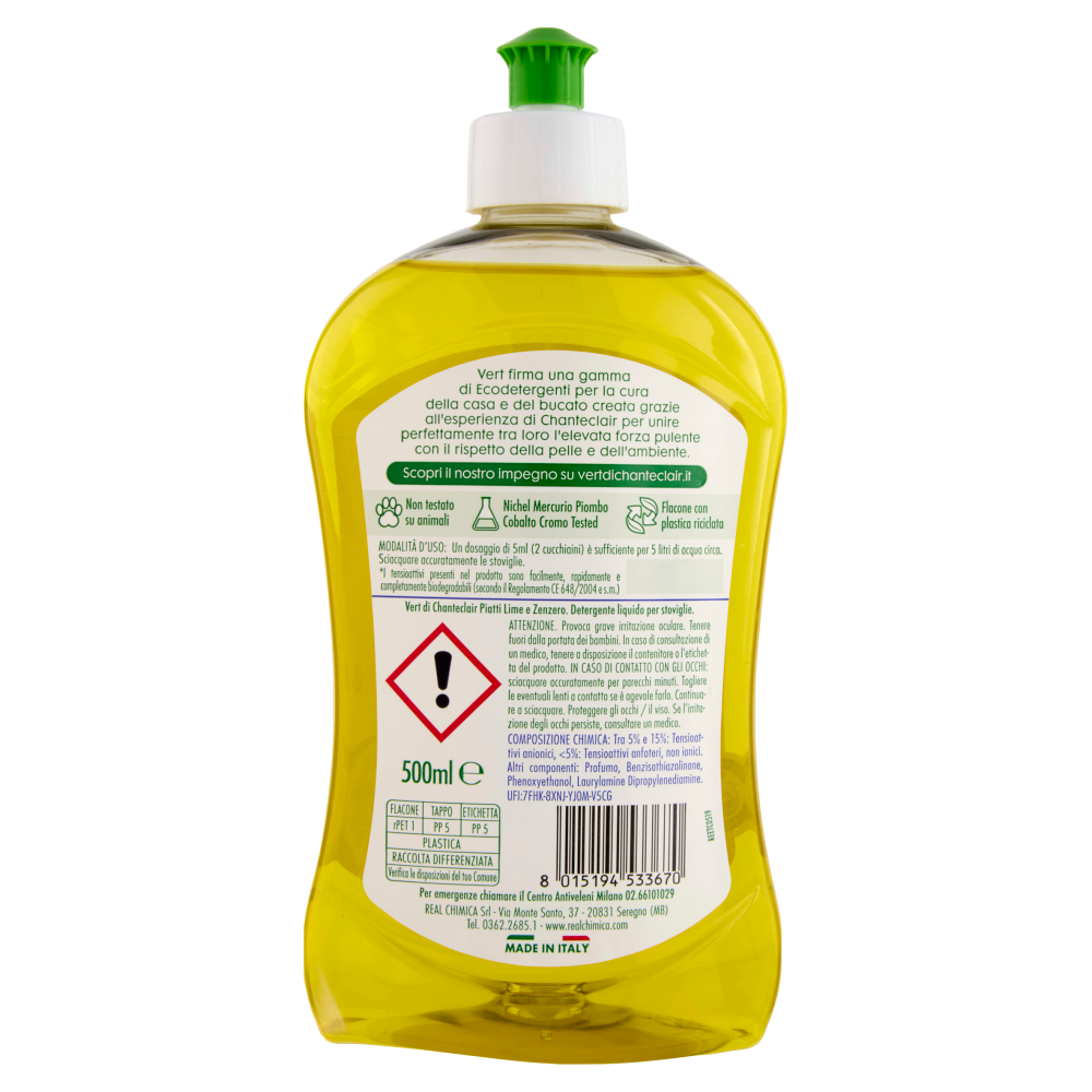 Vert Di Chanteclair Ecodetergente Piatti Lime E Zenzero Ml Carrefour