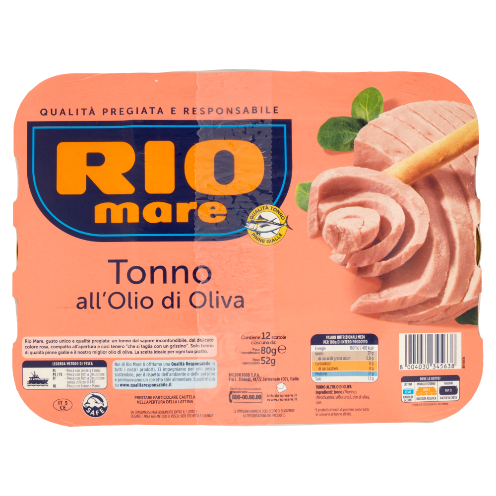 Rio Mare Tonno All Olio Di Oliva 12 X 80 G Carrefour