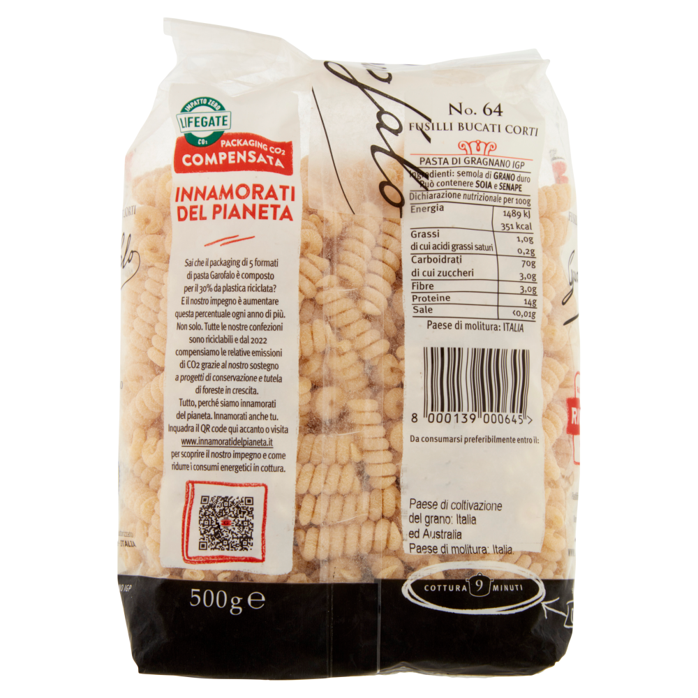 Garofalo Fusilli Bucati Corti 64 Pasta Di Gragnano IGP 500 G Carrefour