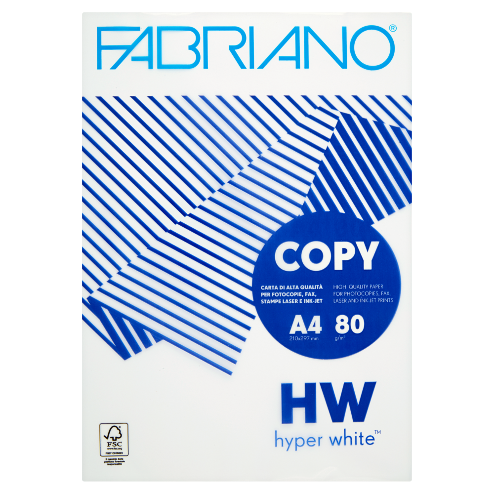 Fabriano Carta Hyper White A4 80 G 500 Fogli