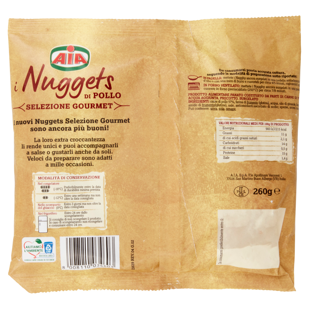 Aia I Nuggets Di Pollo Selezione Gourmet Surgelato 260 G Carrefour