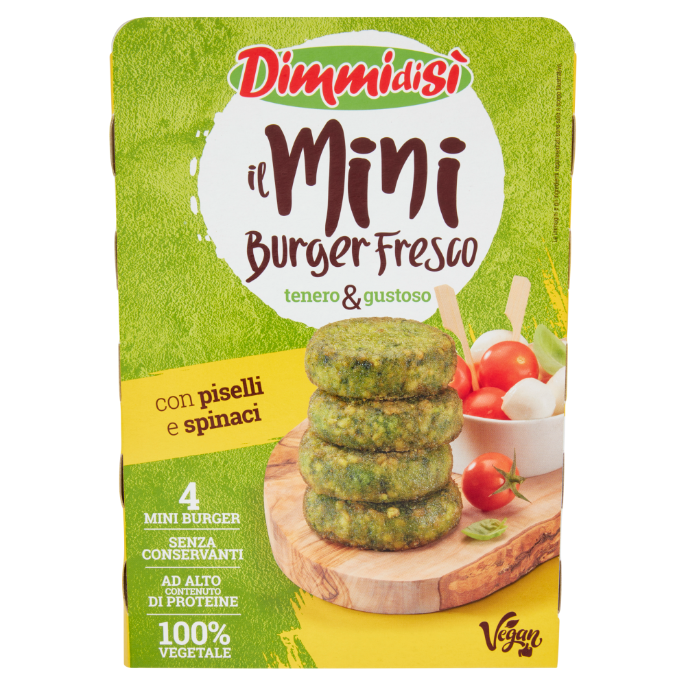 DimmidiSì il Mini burger Fresco con piselli e spinaci 4 x 50 g Carrefour