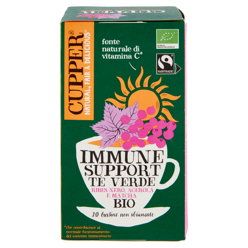 Cupper T Verde Immune Support Biologico Fairtrade Con Ribes Nero