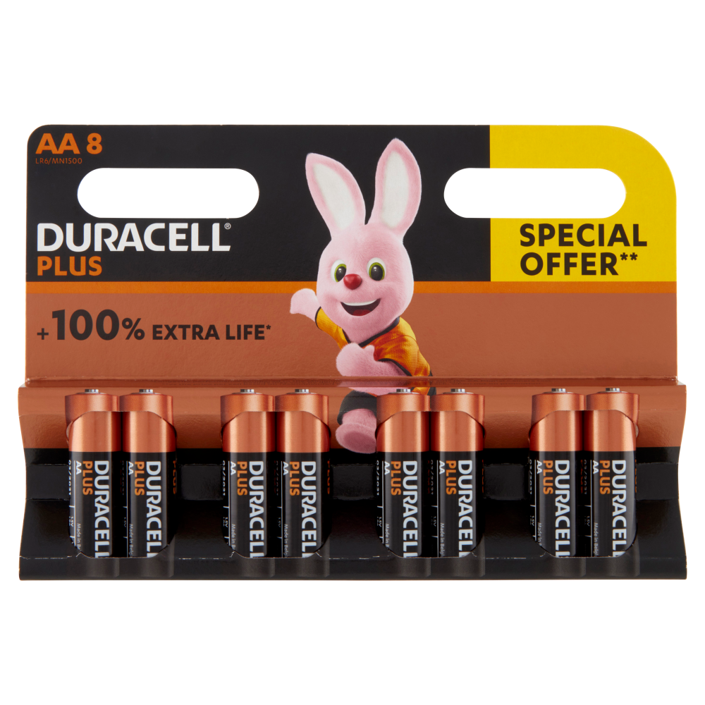 Duracell Plus AA Batterie Stilo Alcaline 1 5V LR06 MX1500 Confezione Da