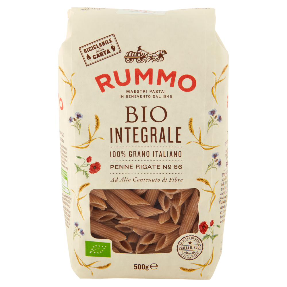 Rummo Bio Integrale Penne Rigate N 66 500 G Carrefour