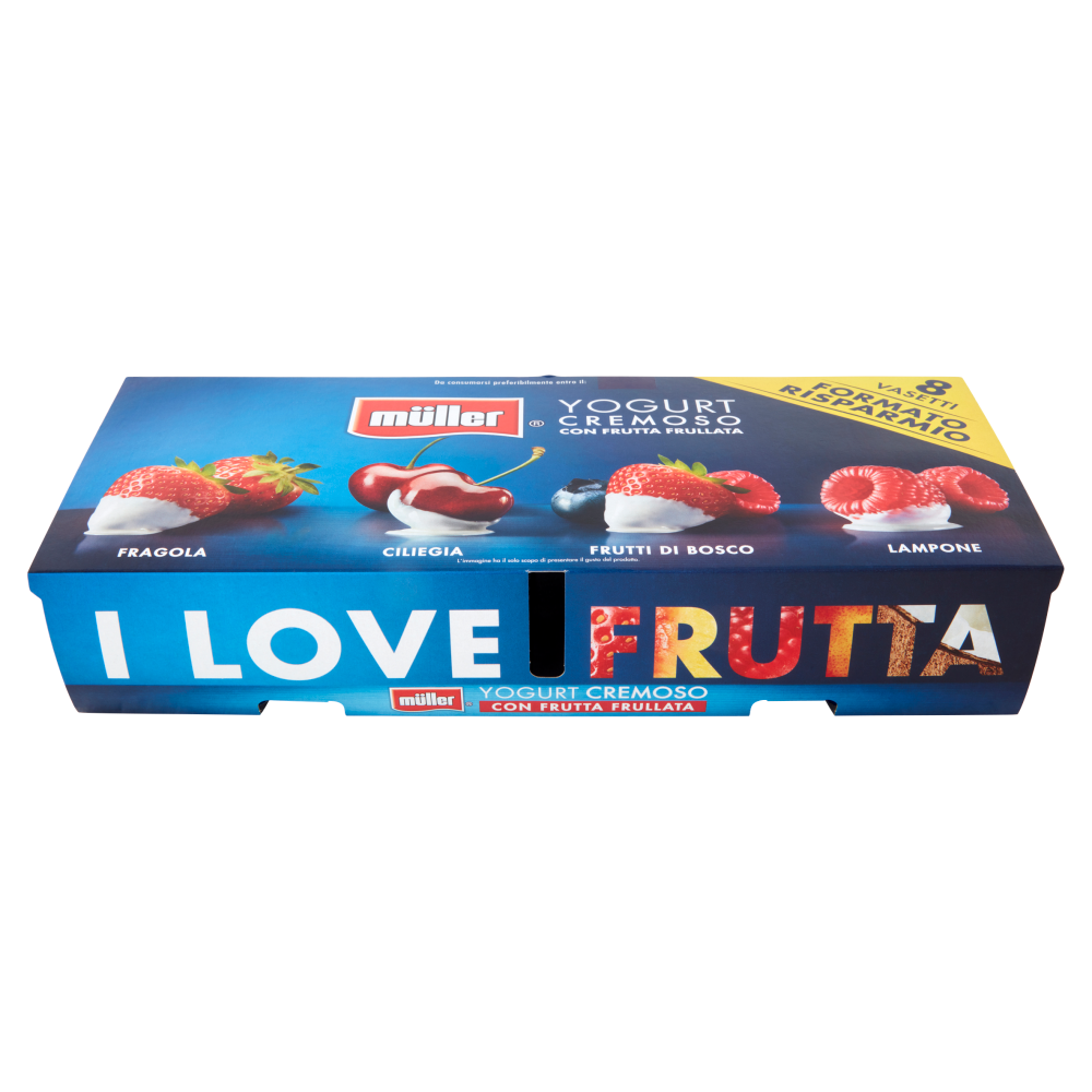 müller Yogurt Cremoso con Frutta Frullata Fragola Ciliegia Frutti di