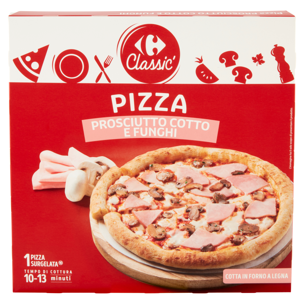 Carrefour Pizza Prosciutto Cotto E Funghi Surgelata 395 G Carrefour