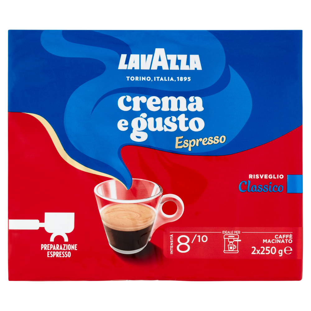 Lavazza, Crema e Gusto Classico Espresso Caffè Macinato 2 x 250 g