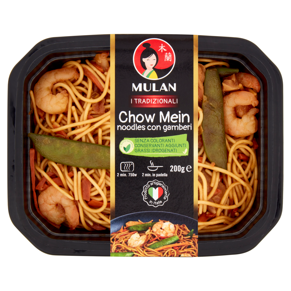 Mulan I Tradizionali Chow Mein Noodles Con Gamberi G Carrefour