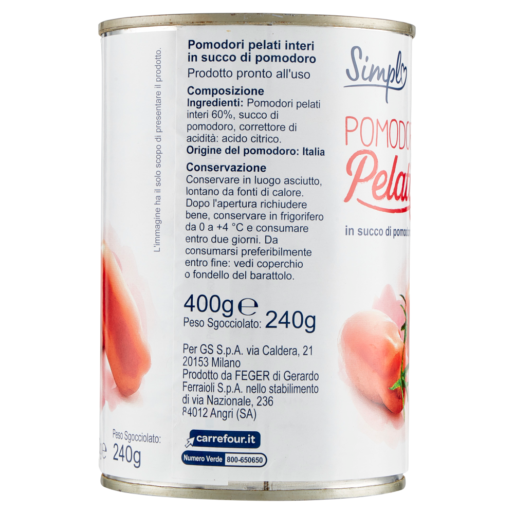 Simpl Pomodori Pelati in succo di pomodoro 400 g