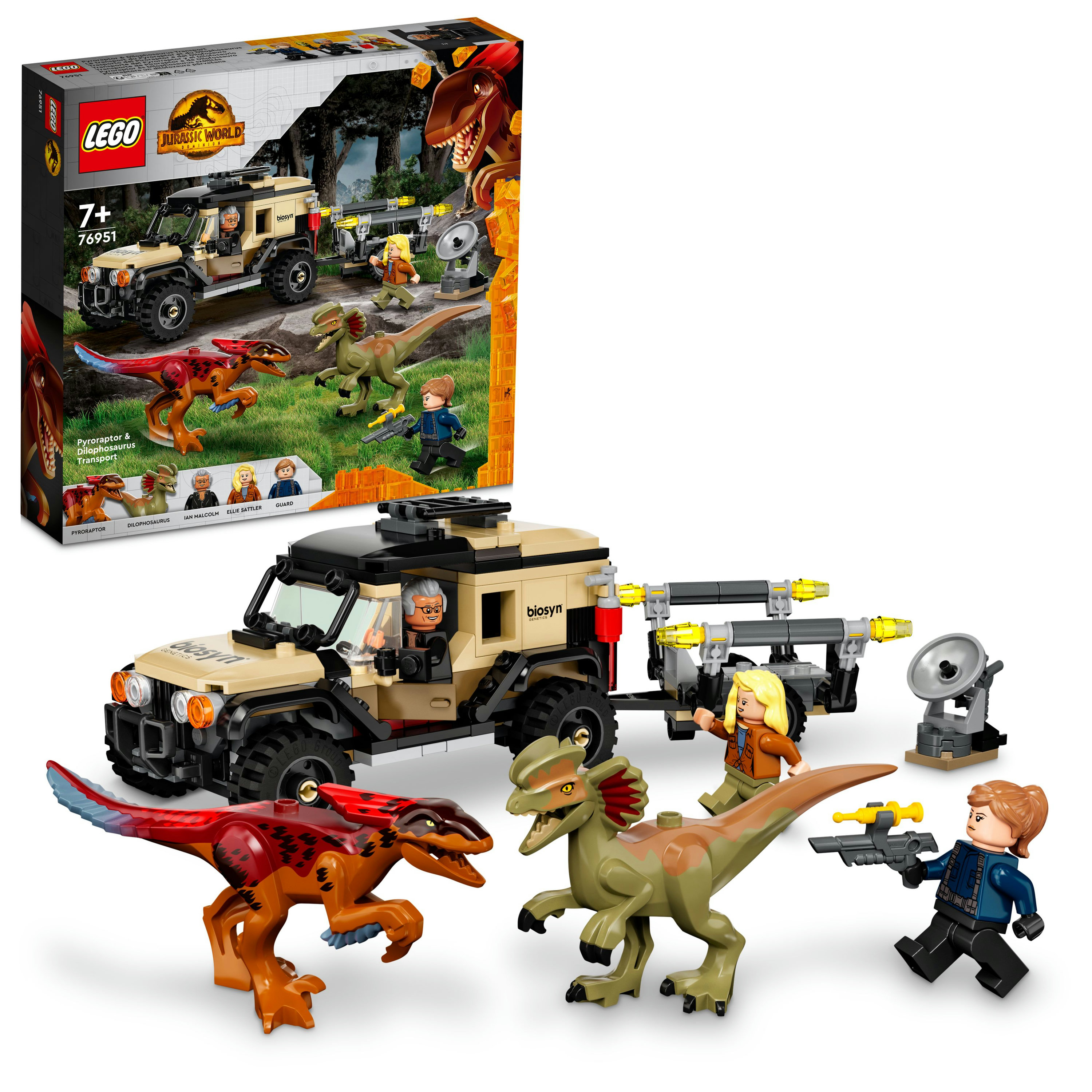 LEGO Jurassic World Trasporto del Piroraptor e del Dilofosauro