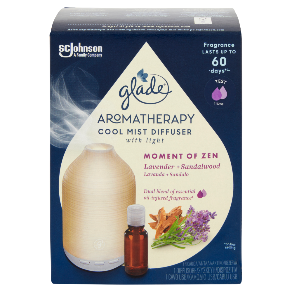 GLADE ELECTRIC ESSENTIAL OIL DIFFUSORE + RICARICA RELAXING ZEN 20