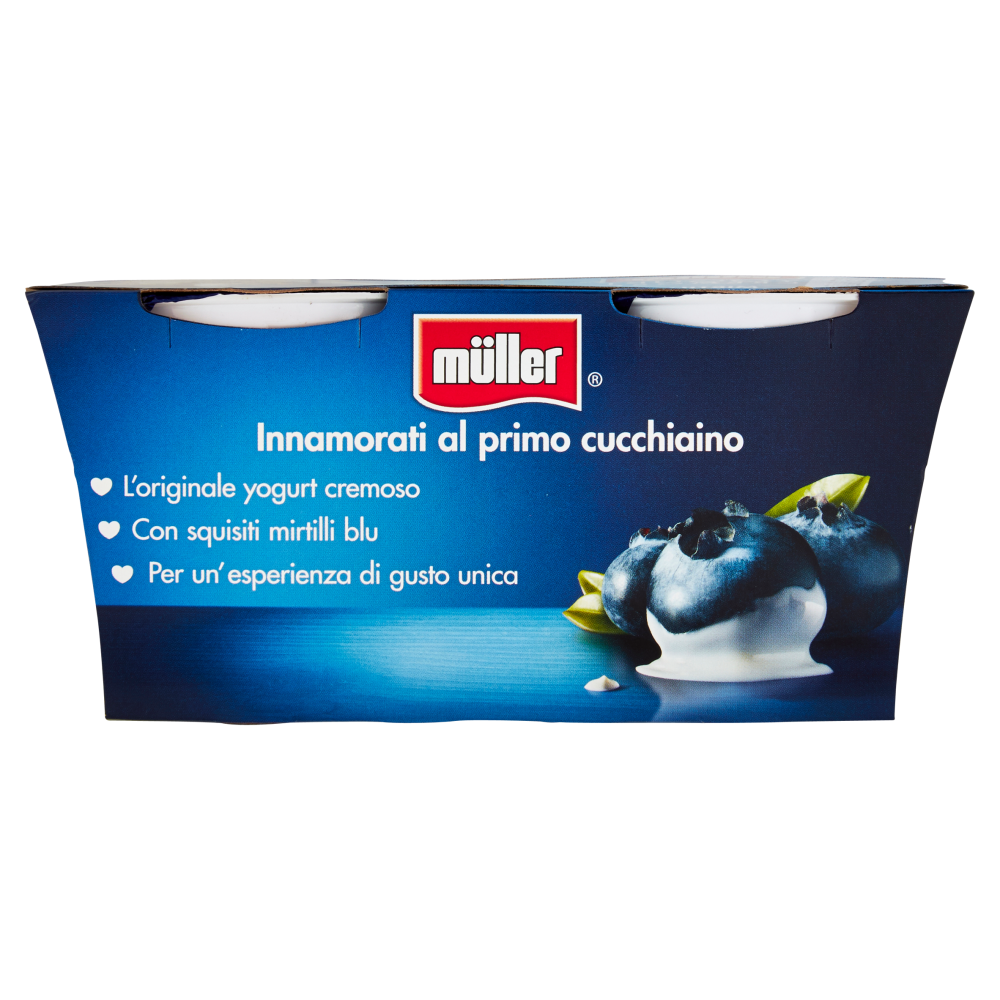 MULLER YOGURT 0% GRASSI MIRTILLO IN PEZZI 2X125 GR.