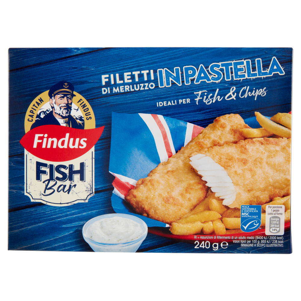 Capitan Findus Fish Bar Filetti di Merluzzo in Pastella 240 g | Carrefour