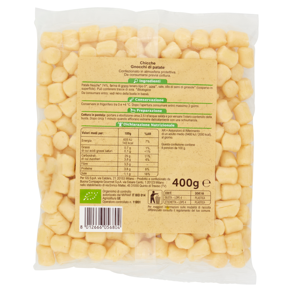 Carrefour Bio Chicche da patate fresche 400 g