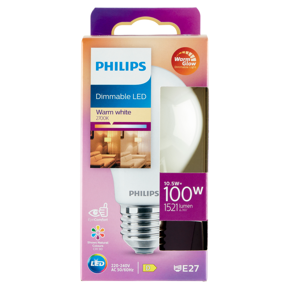 Lampadina Philips goccia trasparente 100W E27 - DIMOStore