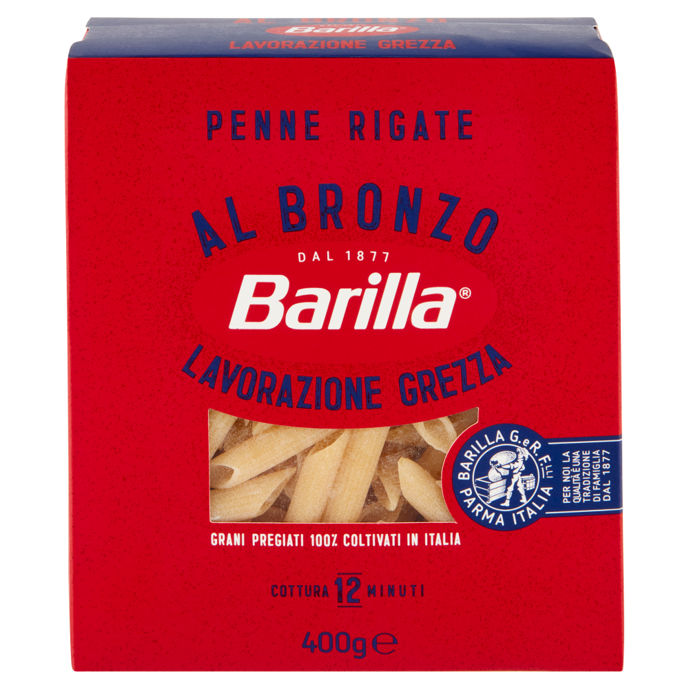 Barilla Pasta Al Bronzo Penne Rigate 100% Grano Italiano 400g | Carrefour