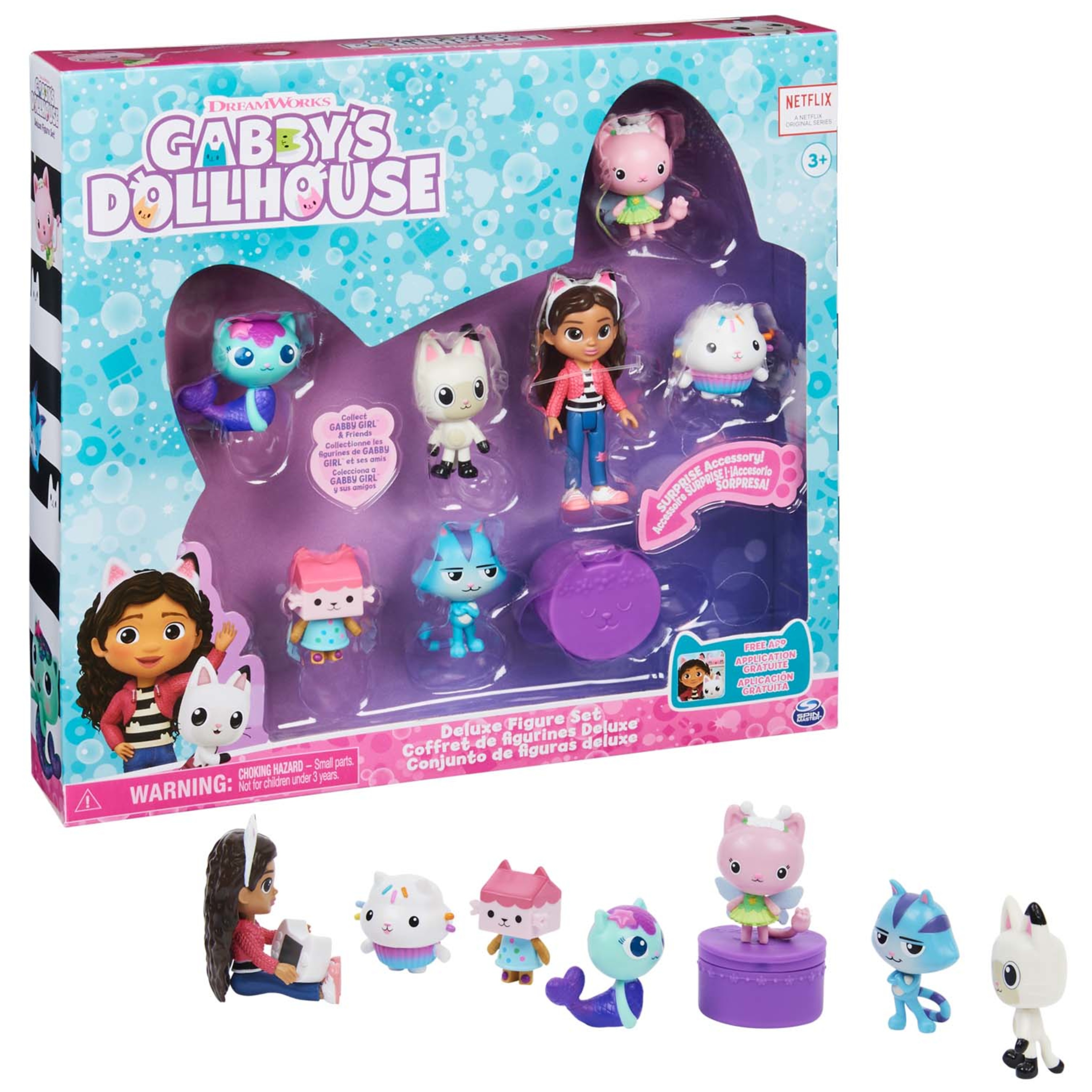 Gabby's Dollhouse , Confezione deluxe con Gabby e gattini, 7 personaggi di  Gabby, giochi per bambini dai 3 anni in su