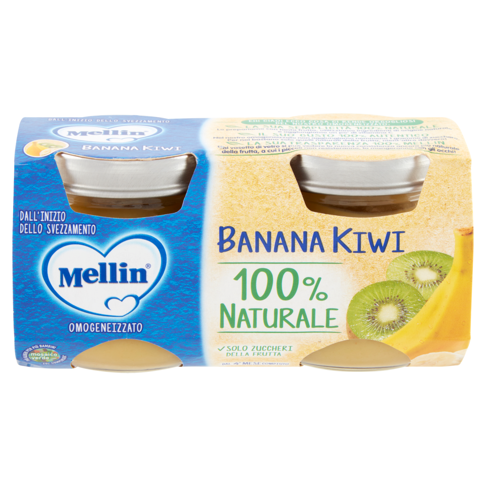 MELLIN Omogeneizzato di Frutta Kiwi e Banana 2 x 100 g
