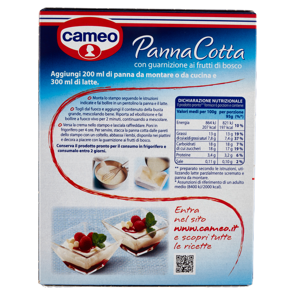 cameo Preparato per Panna Cotta con guarnizione ai frutti di bosco 107 g