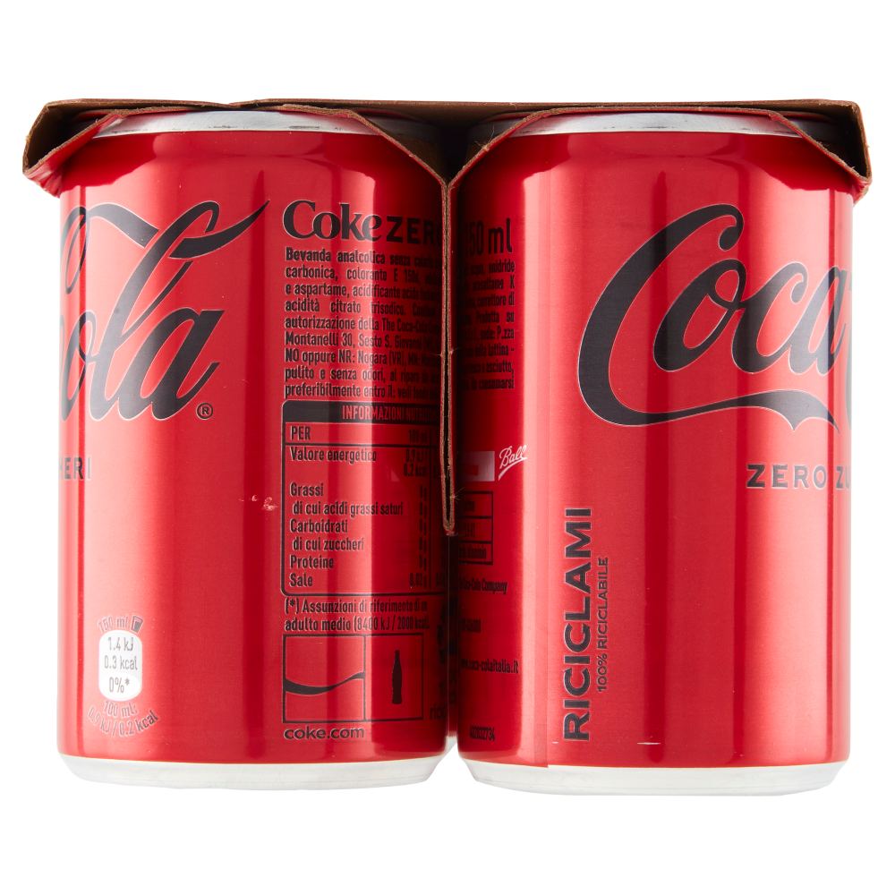 COCA-COLA Zero Zuccheri Minican 6 x 150 ml