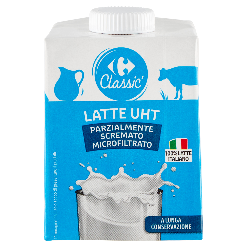 Carrefour Classic Latte UHT Parzialmente Scremato Microfiltrato 500 ml