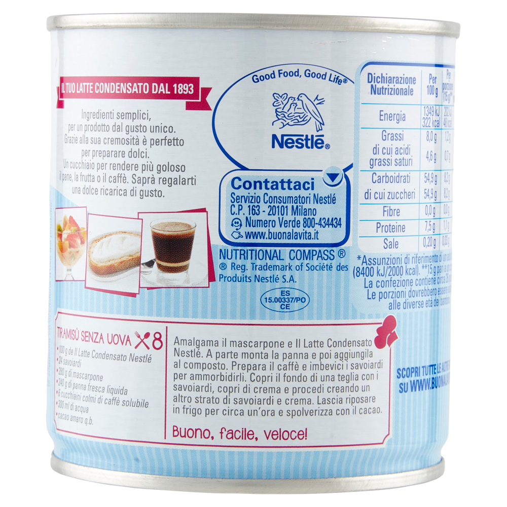 NESTLÉ IL LATTE CONDENSATO Latte Concentrato Zuccherato, Latta 397g :  : Alimentari e cura della casa