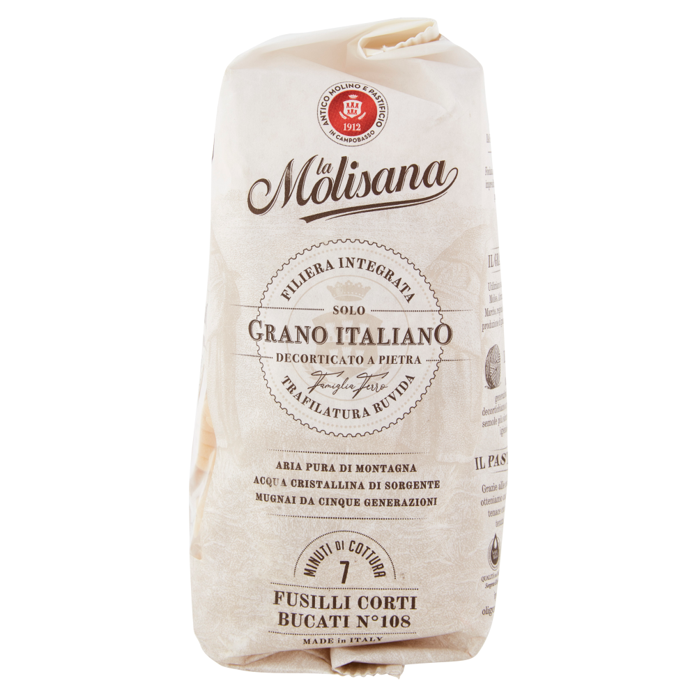 LA MOLISANA PASTA 100% SEMOLINA #108 FUSILLI CORTI BUCATI, 3-16 OZ BAGS