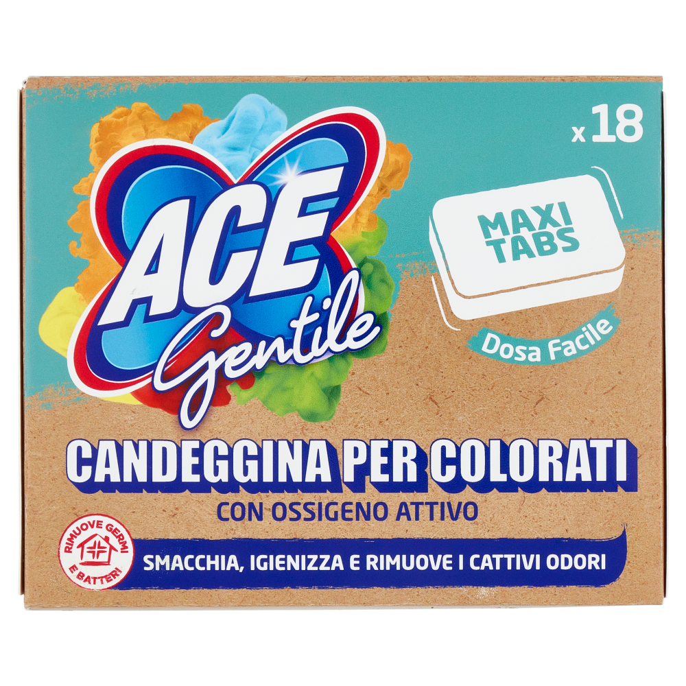 Ace Gentile Maxi Tabs Candeggina per Colorati 18 x 18 g | Carrefour