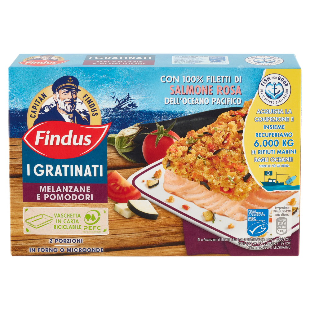 Capitan Findus I Gratinati Salmone con Melanzane e Pomodori 280 g