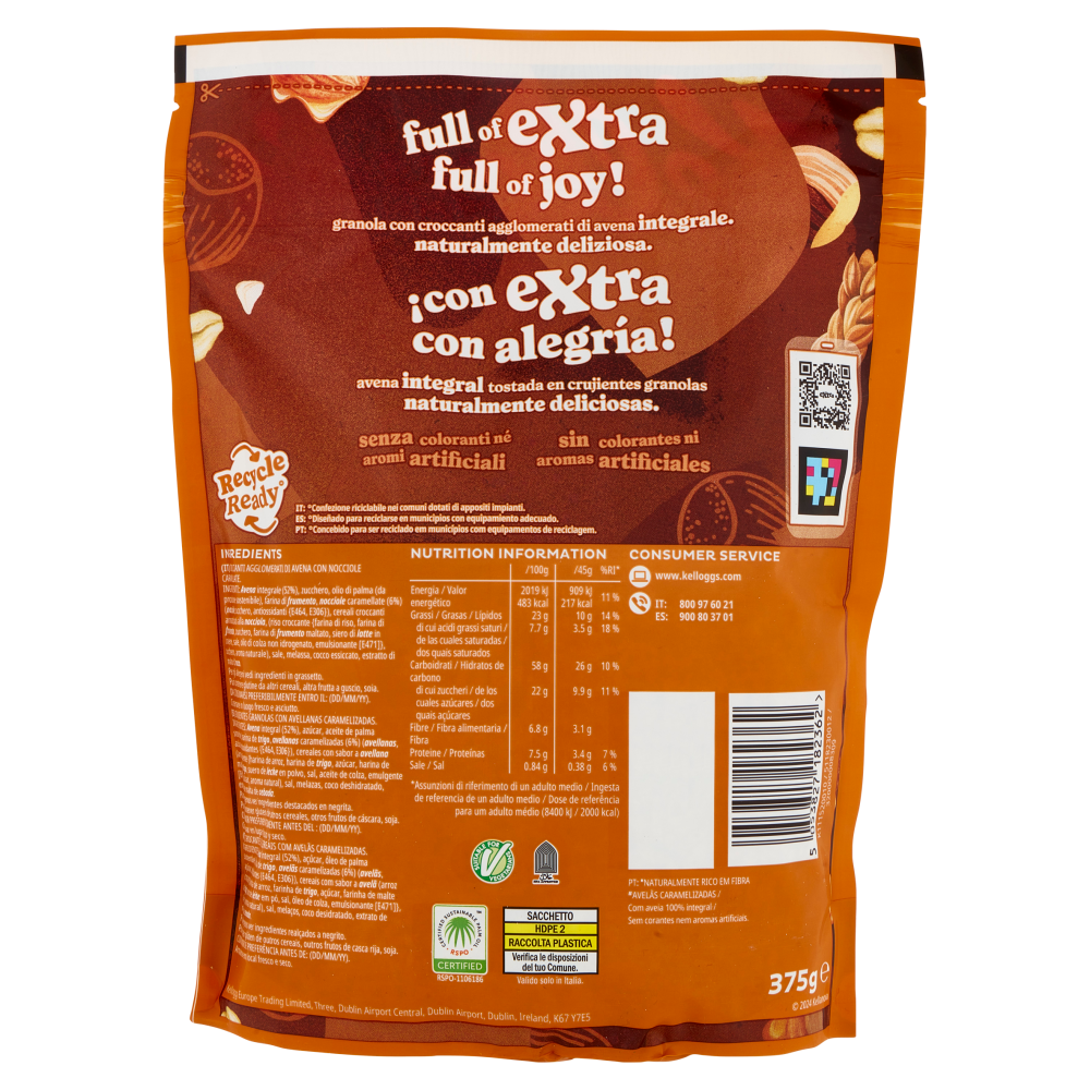 Kellogg's Extra Nocciole Caramellate 375 g