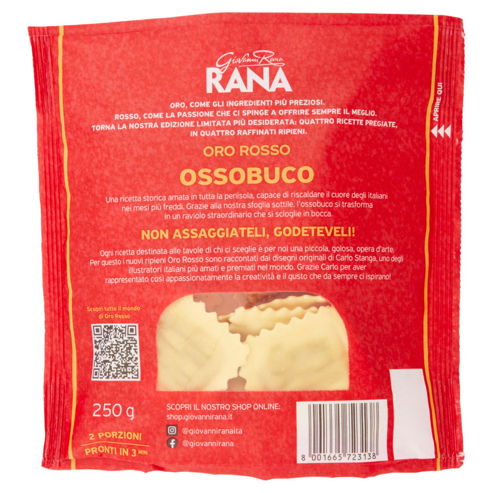 Giovanni Rana Oro Rosso Ravioli con Ossobuco 250 g
