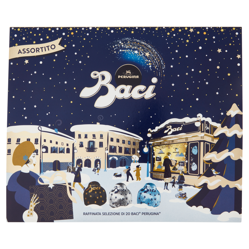 BACI PERUGINA Assortito Cioccolatini ripieni al Gianduia scatola regalo  Natale 250 g