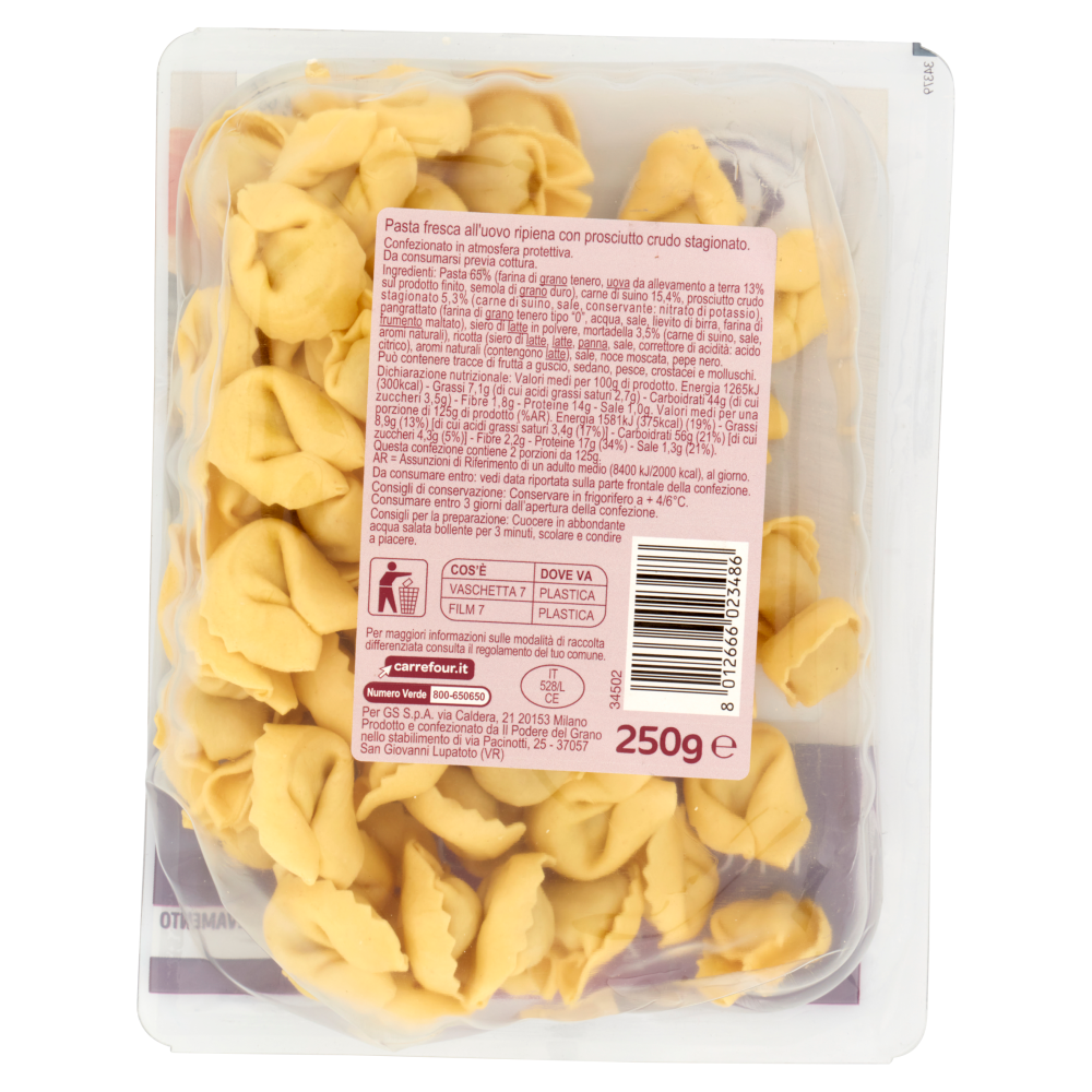 Carrefour Tortellini Prosciutto Crudo 250 G Carrefour