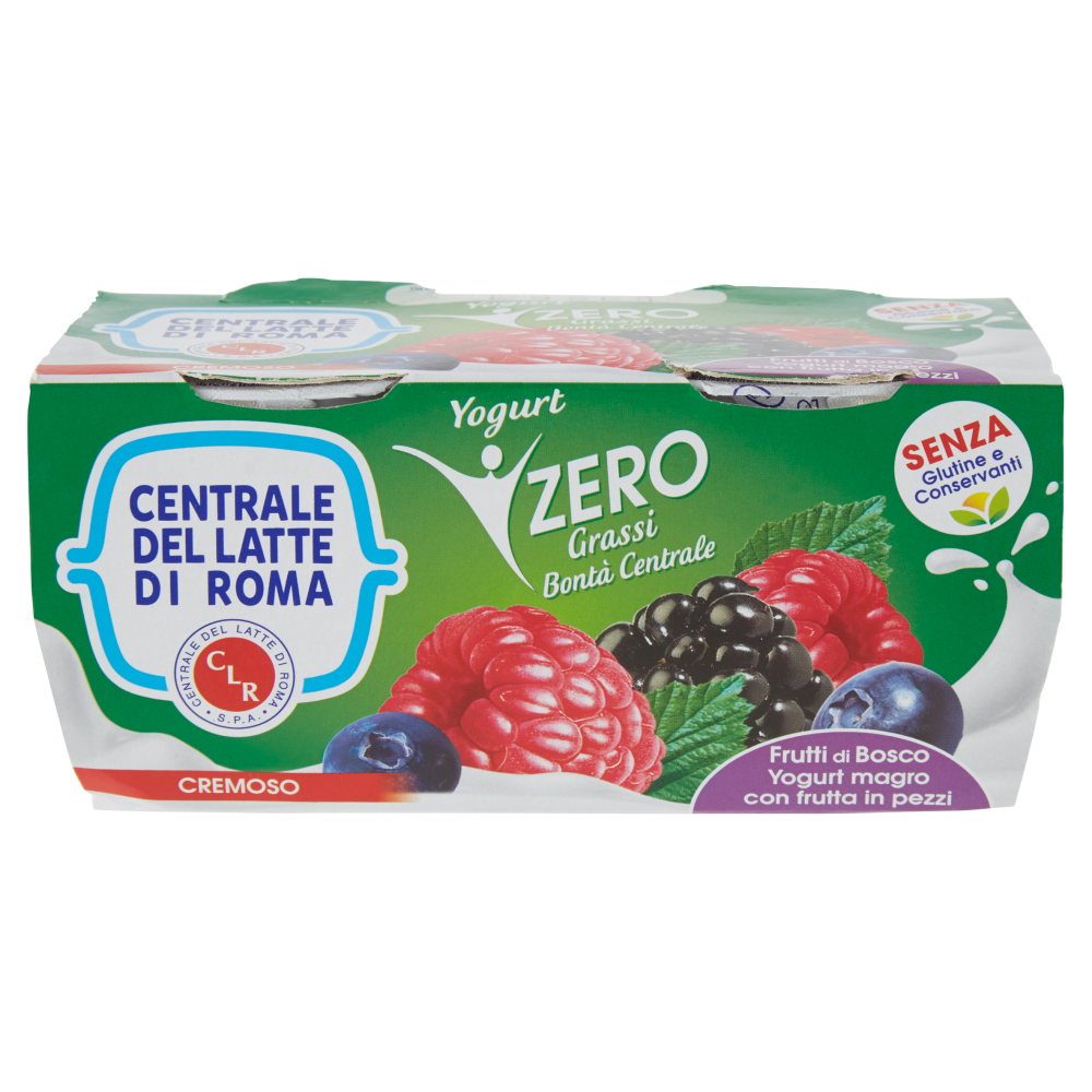 Centrale del Latte di Roma Zero Grassi Frutti di Bosco Yogurt magro con