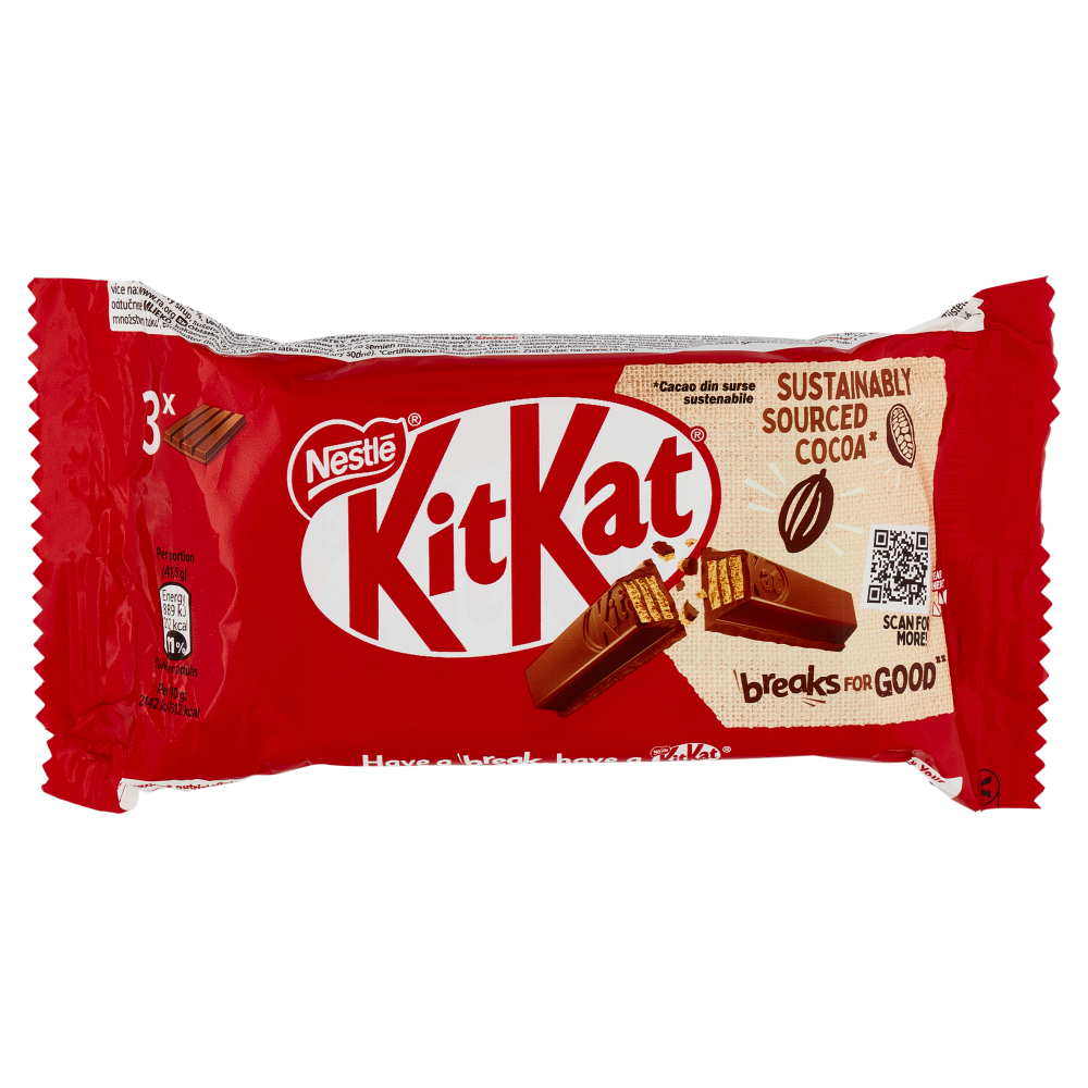 NESTLÉ KITKAT ORIGINAL Wafer Ricoperto Di Cioccolato Al Latte 3 Snack ...