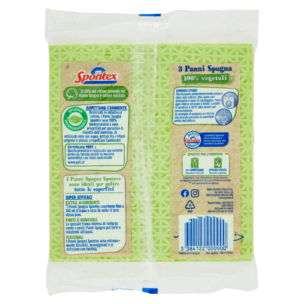 Spontex Panni Spugna Eco X3 | Carrefour