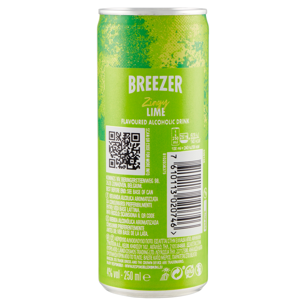 Breezer Zingy Lime 250 Ml Carrefour