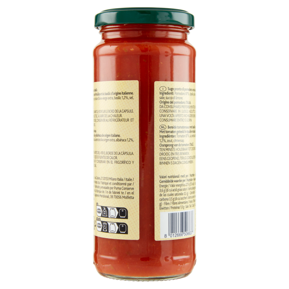 Terre d'Italia Sugo con basilico 330 g