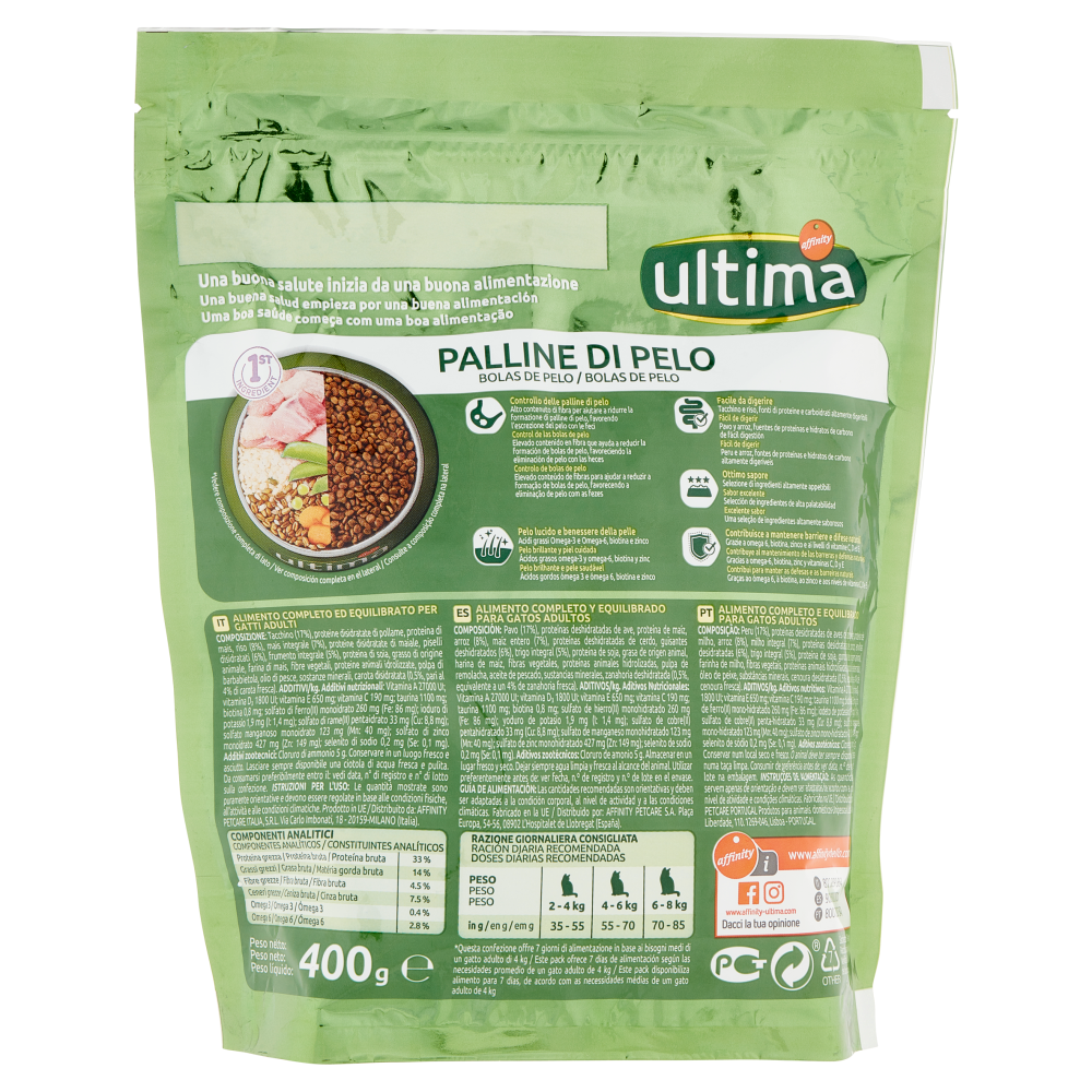 ultima Cat Palline di Pelo Tacchino 400 g