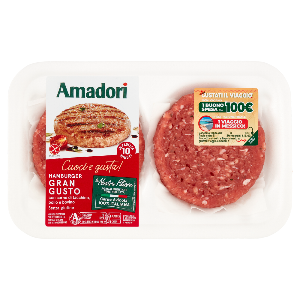 Amadori Hamburger Gran Gusto Con Carne Di Tacchino Pollo E Bovino Kg Carrefour