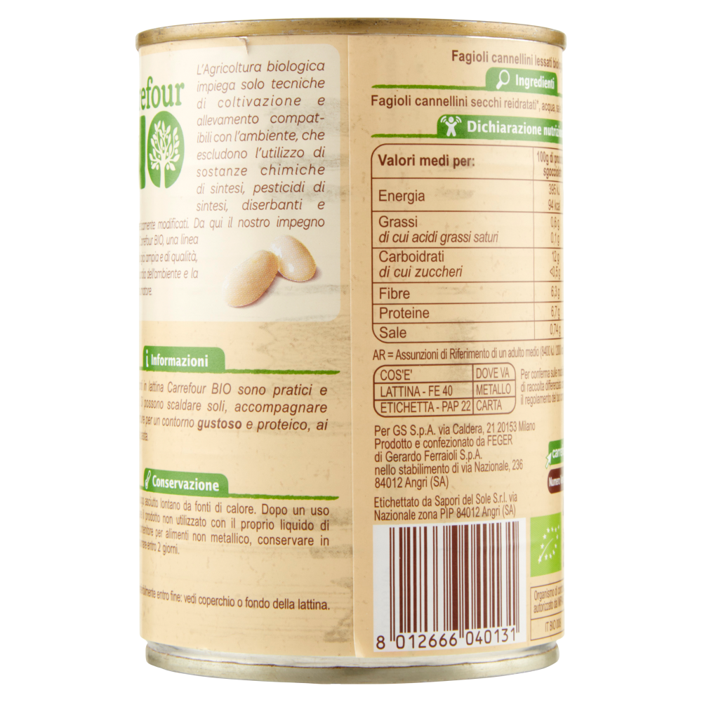 Carrefour Bio Fagioli Cannellini 400 g