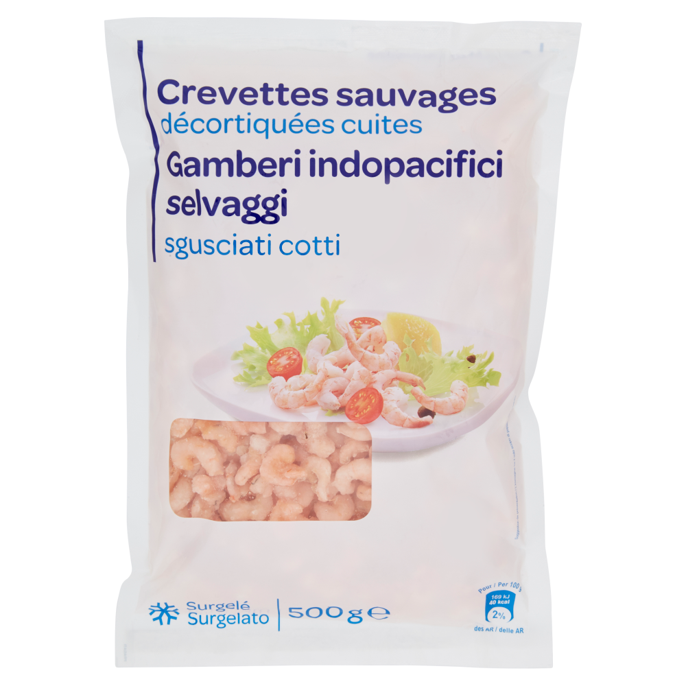 Gamberi indopacifici selvaggi sgusciati cotti Surgelato 500 g