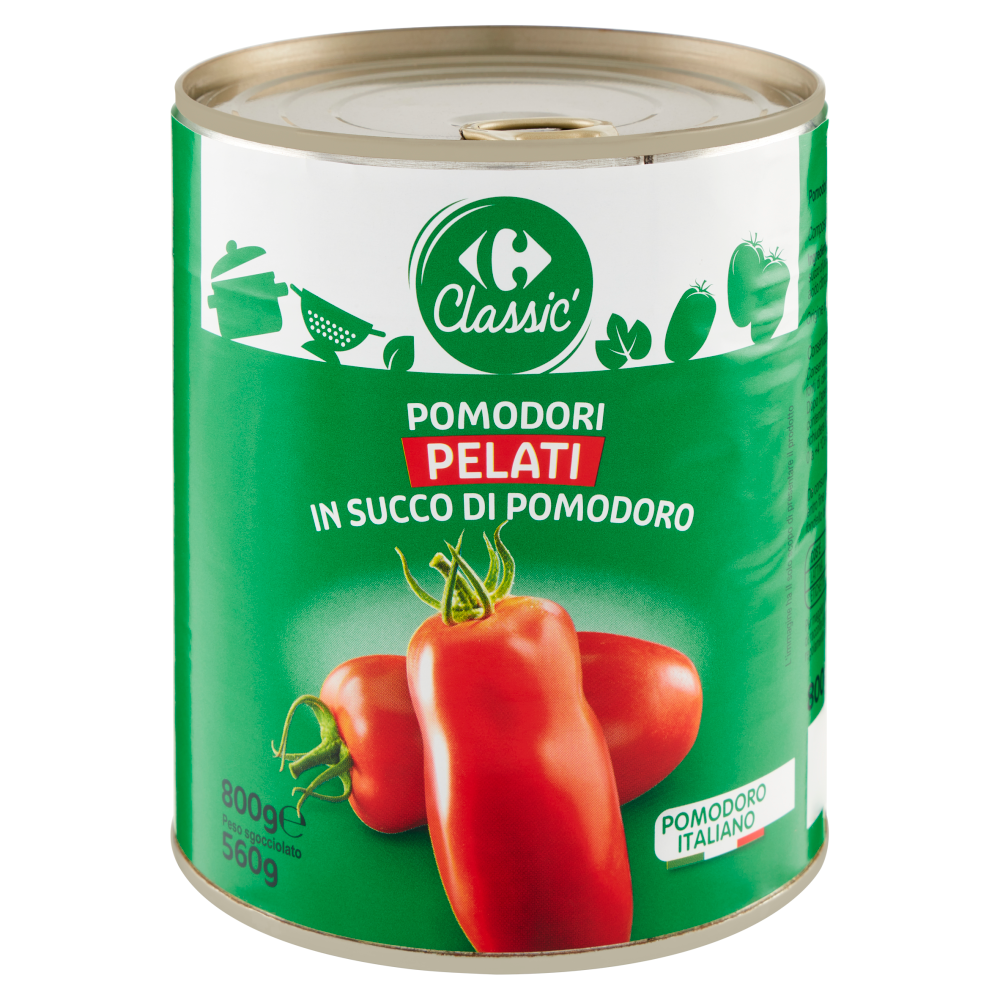 Carrefour Classic Pomodori Pelati in Succo di Pomodoro 800 g