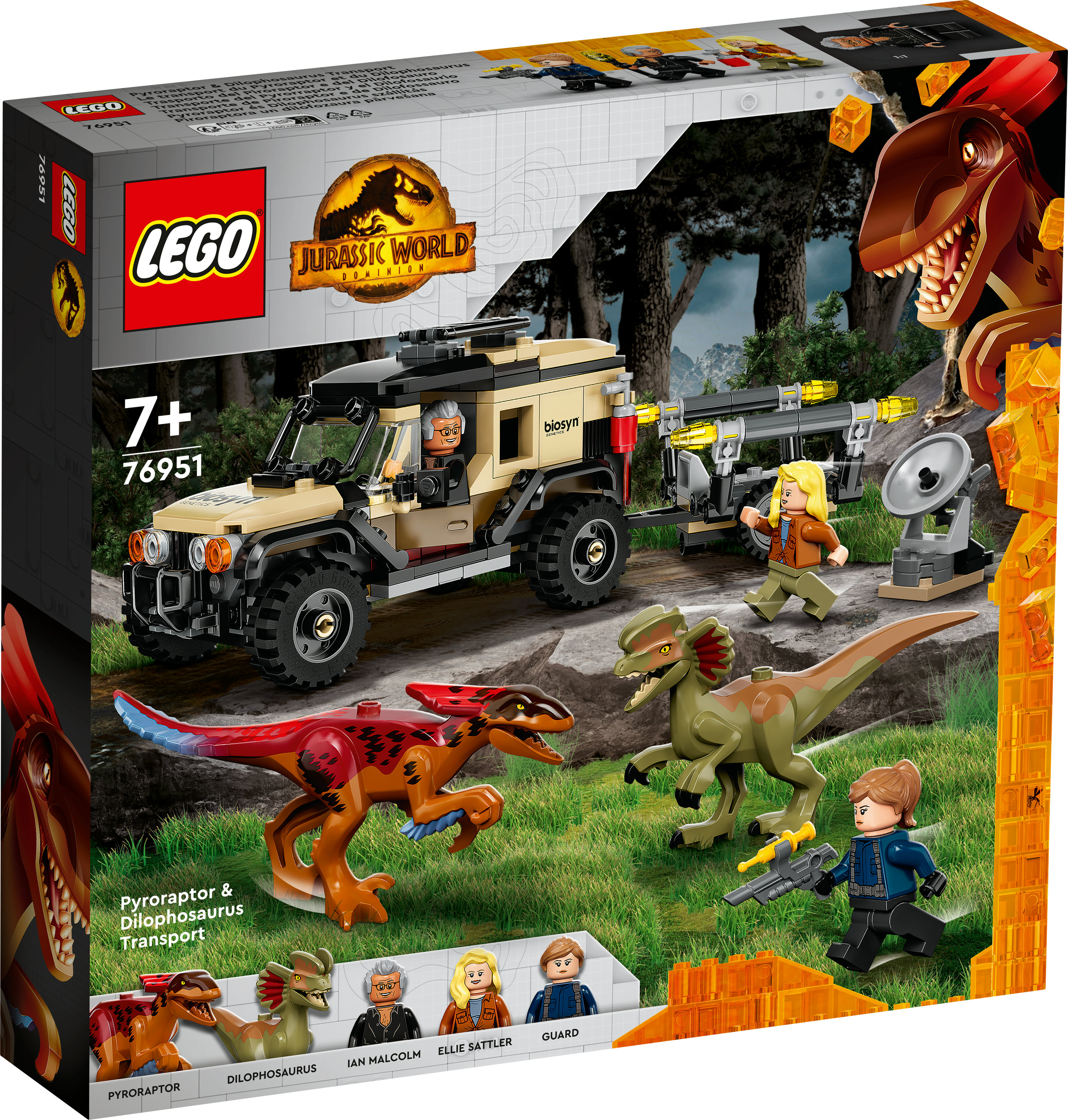 Lego Jurassic World Trasporto Del Piroraptor E Del Dilofosauro 